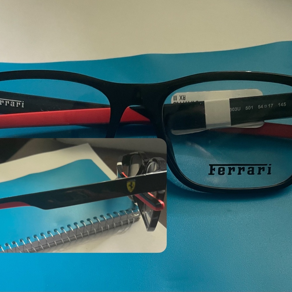 Ferrari Black and Red Sporty Glasses